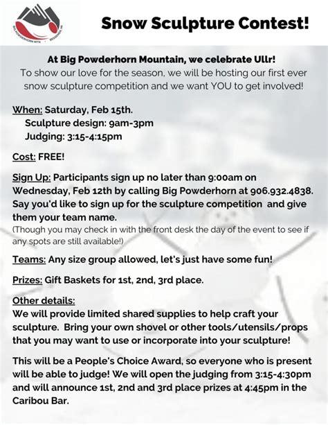 Snow Sculpture Contest!