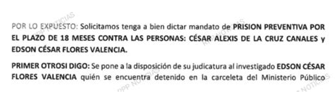 María Agüero Fiscalía solicita 18 meses de prisión preventiva contra