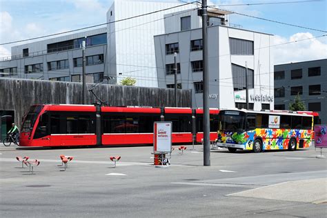 Bernmobil Tramlinie Endhaltestelle Br Nnen Westside Bahnhof Am