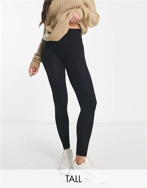 Stradivarius Tall Seamless Ribbed Leggings In Black Asos