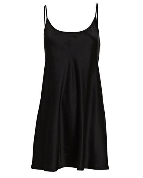 La Perla Silk Charmeuse Mini Slip Dress In Black Lyst