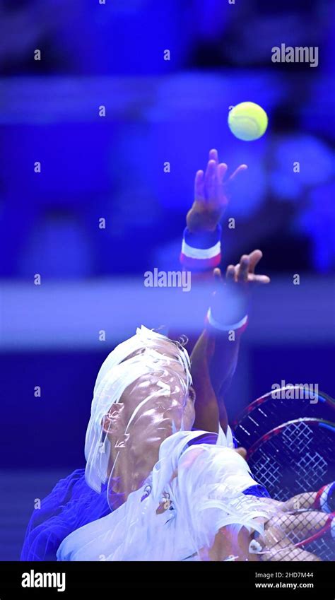 Multi Exposure Photo Of A Tennis Player At The Next Gen Atp Finals At