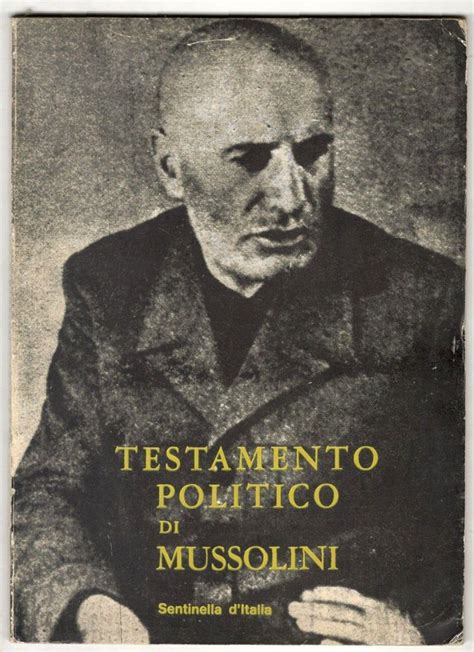 Testamento Politico Di Mussolini Von Mussolini Benito Libreria