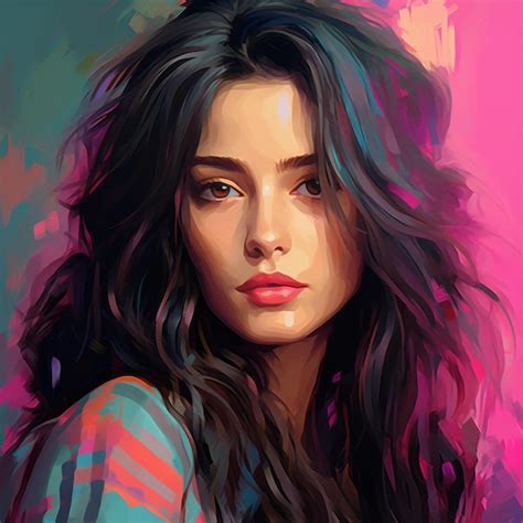 Premium Ai Image A Digital Painting Of A Woman With Long Hair