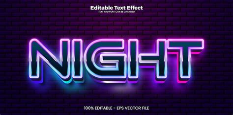 Premium Vector Night Editable Text Effect In Modern Trend Style