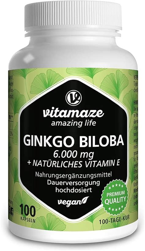 Ginkgo Biloba High Dosage Capsules Mg Vegan Gingko Biloba Extract