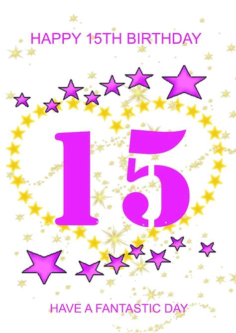 Happy 15th Birthday Card Girl Etsy