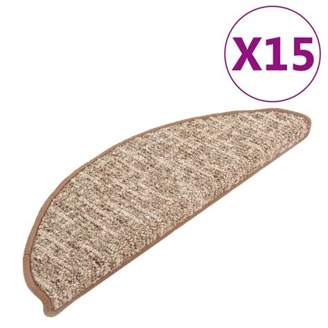 vidaXL Nakładki na schody 15 szt jasnobrązowe 65x25 cm vidaXL