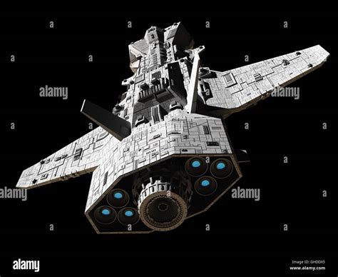 Science Fiction Interplanetary Spaceship - Top Rear View Stock Photo - Alamy