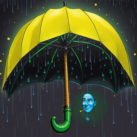 Solitary Yellow Umbrella Beneath a Blue Star | Stable Diffusion Online