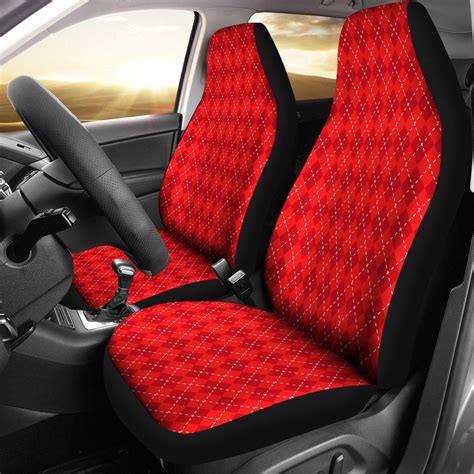 Red Car Seat Covers Argyle Car Seat CoversRed Argyle2 Front | Etsy