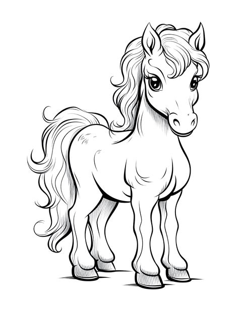 Free Cartoon Horse Coloring Page: Gallop Into A World Of Fun And