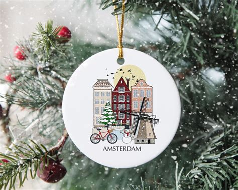 Amsterdam Netherlands Christmas Tree Ceramic Ornament Dutch ...