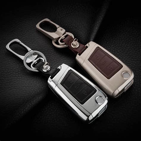 Zinc Alloy Leather Car Remote Key Cover Case For Skoda Octavia 1 2 3 A5