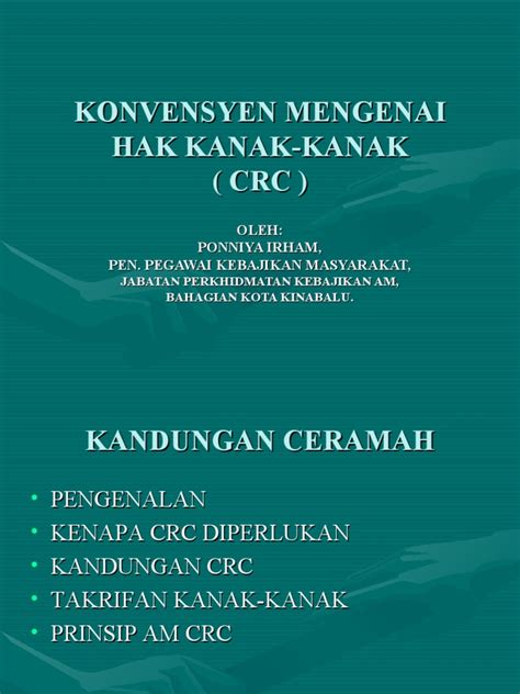 Konvensyen Mengenai Hak Kanak-Kanak | PDF