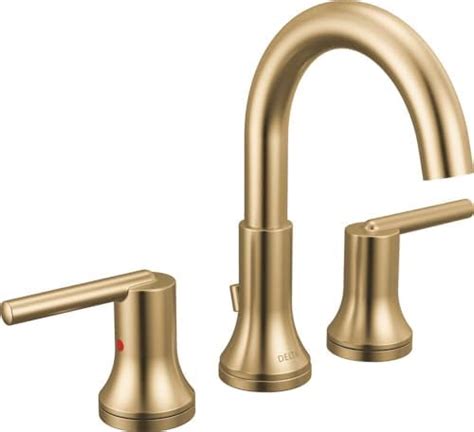 Delta Faucet Nicoli Widespread Bathroom Faucet 3 Hole Gold Bathroom Faucet 2 Handle Bathroom