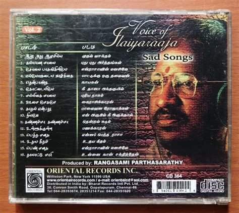 VOICE OF ILAIYARAAJA SAD SONGS Ilaiyaraaja Oriental Audio Cd Audio