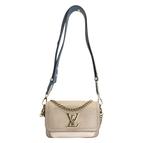 Louis Vuitton Greige Calfskin Lockme Chain Crossbody For Sale At 1stDibs