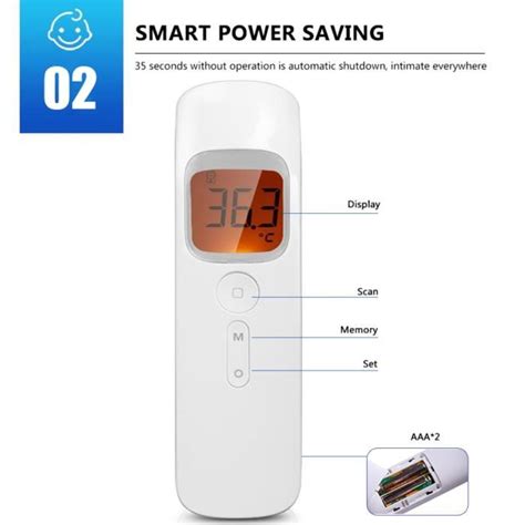 VGEBY Thermomètre infrarouge pour bébé Thermomètre électronique
