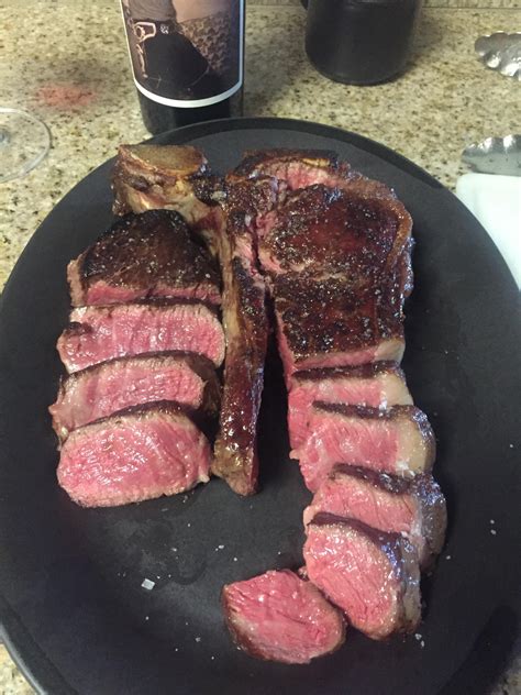 48 Oz Usda Prime Porterhouse Reverse Seared And Finished In Cast Iron R Steak