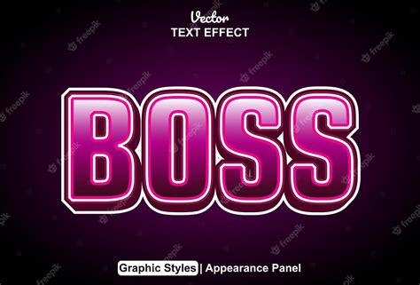 Premium Vector Boss Text Effect With Graphic Style And Editable