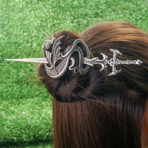 Viking Dragon Celtics Knot Hair Clip Pagan Hair Accessories