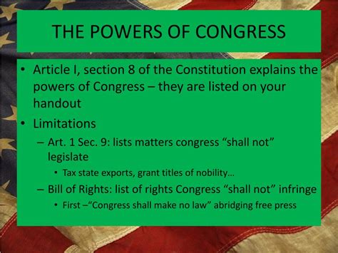 PPT - POWERS OF CONGRESS PowerPoint Presentation, free download - ID ...