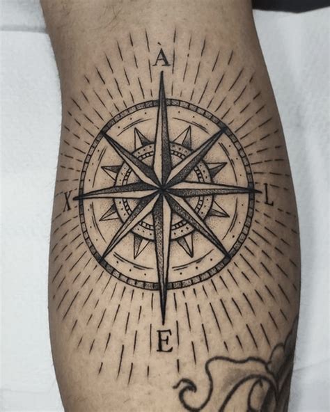 Antique Compass Rose Tattoo