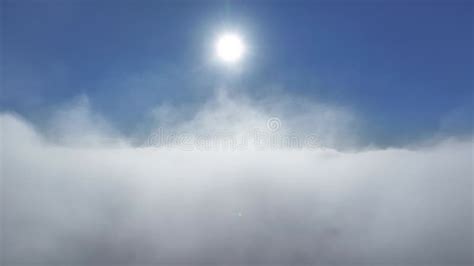 Blue Sky Above the Clouds Scenery. Sunrise Foggy Morning Landscape Stock Video - Video of aerial ...