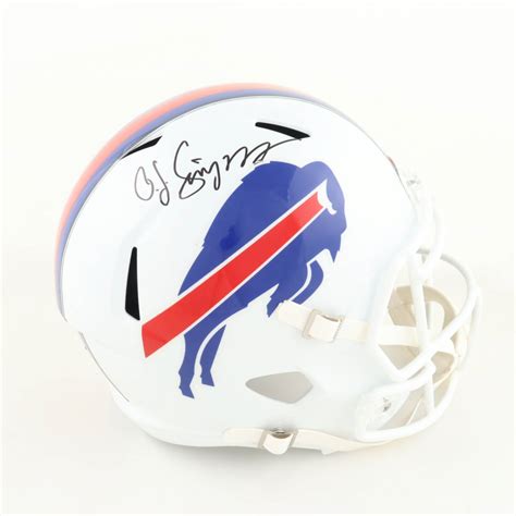 O J Simpson Signed Bills Full Size Speed Helmet JSA Pristine Auction