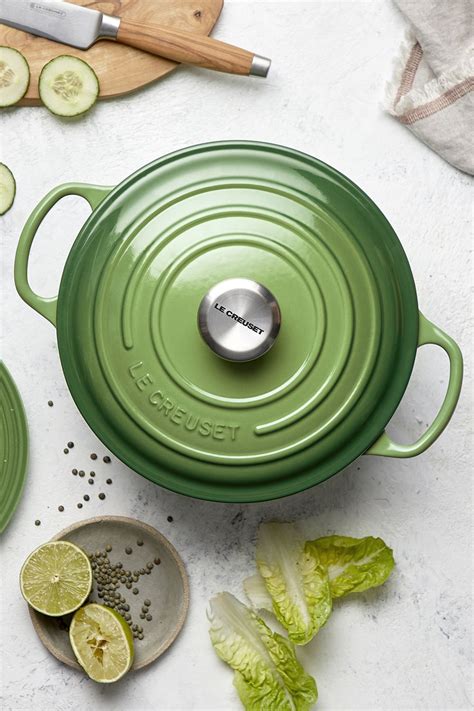 Le Creuset Bamboo Green Signature Cast Iron Round Casserole Artofit