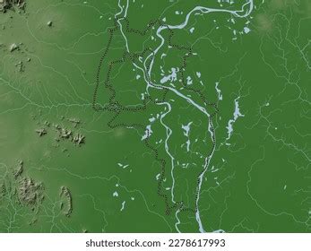 Kandal Province Cambodia Elevation Map Colored Stock Illustration ...