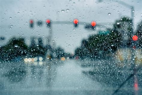 Cars Driving Through Heavy Rain Stock Photo Image Of Field Cars