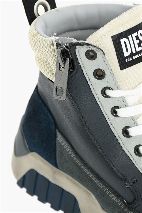 Diesel Leather S Rua Mid High Sneakers Men Glamood Outlet