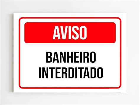 Kit Placas De Aviso Banheiro Interditado Mdf A X Amazon Br