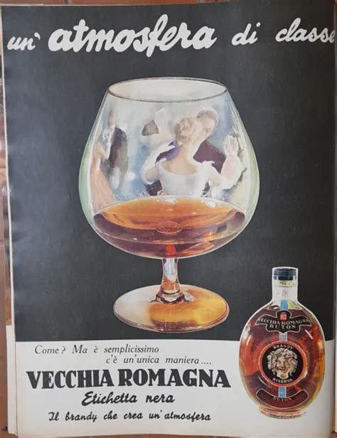 ADVERTISING PUBBLICITÀ 1961 VECCHIA ROMAGNA ETICHETTA NERA EUR 5 95