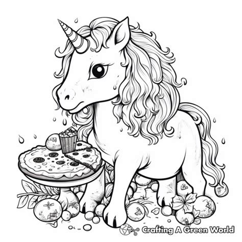 Unicorn Food Coloring Pages Free And Printable