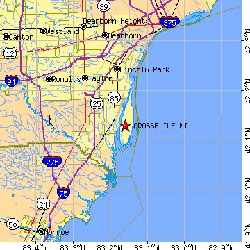 Grosse Ile, Michigan (MI) ~ population data, races, housing & economy