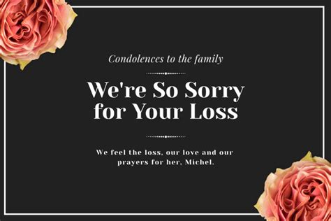 Sympathy Messages for Loss with Flowers Online Postcard Template ...