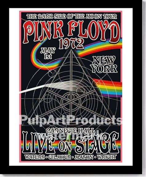 Pink Floyd 1972 Dark Side Of The Moon Tour Rock Etsy In 2022 Pink