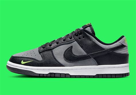 Nike Dunk Low Noir Gris Vert Fluo FQ2205 001 Crumpe