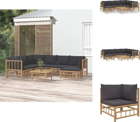 Vidaxl Loungeset Loungesets Tuinset Bamboe Loungeset Delige