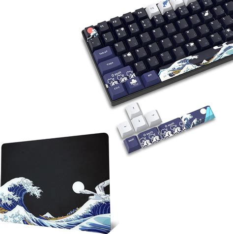 Amazon SDYZ XVX PBT Keycaps 132 Keys Great Wave Off Kanagawa