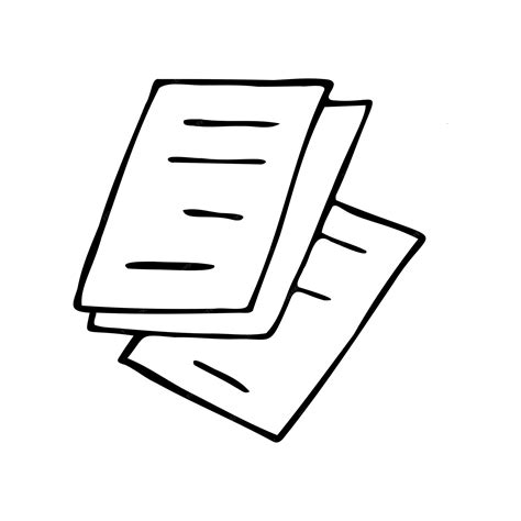 Folhas de papel desenhadas à mão isoladas em um fundo branco | Vetor ...