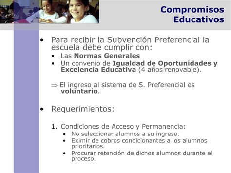 Ppt Presentaci N Proyecto Subvenci N Escolar Preferencial Ministerio