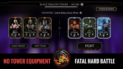 Fatal Black Dragon Tower Hard Battle 189 Fight Reward Mortal Kombat