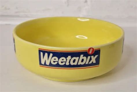 Vintage Weetabix Cereal Bowl Yellow Ceramic 1980 Round Eur 1732