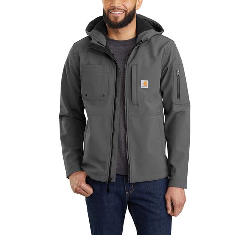 rain defender relaxed fit midweight softshell hooded jacket carhartt