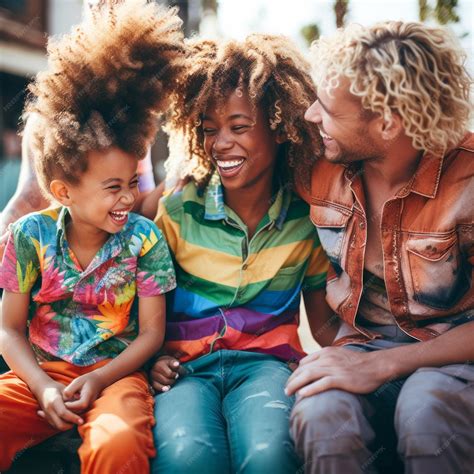 Premium Photo | Stock image of LGBTQ couples and families sharing