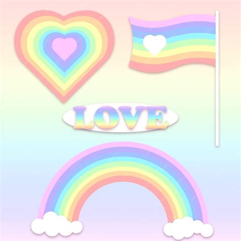 Premium Vector Pride Love Rainbow Pride Flag Pride Heart